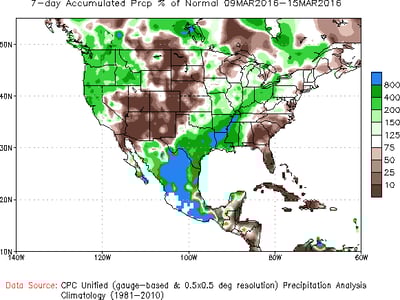7_day_precip_percent_of_normal_March_9_15_2016