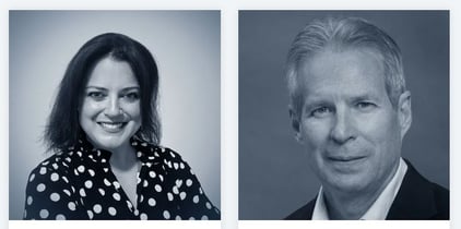 Headshot pictures of Ashley Rock and George West from Chemical Intelligence.