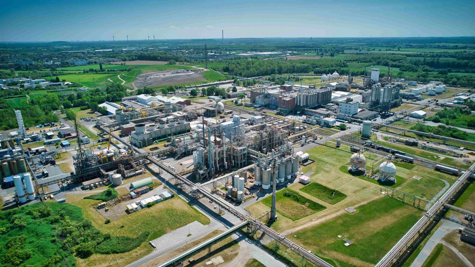 Aerial view of Ineos Rheinberg site, site of recent closures.
