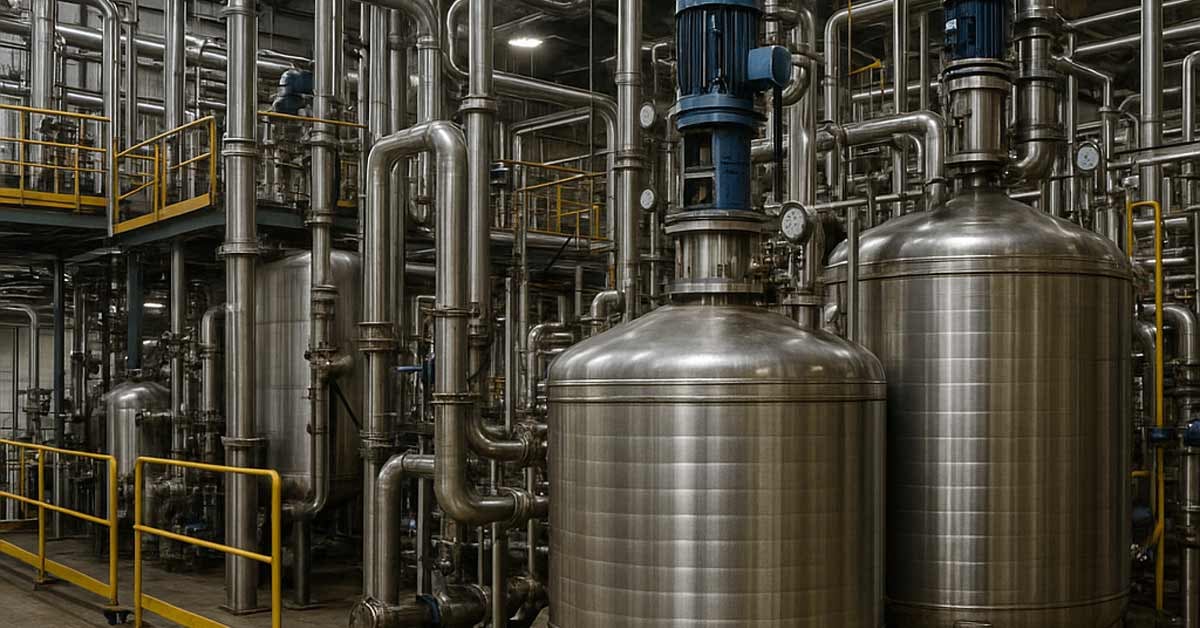 A used cooking oil methyl ester (UCOME) processing facility.