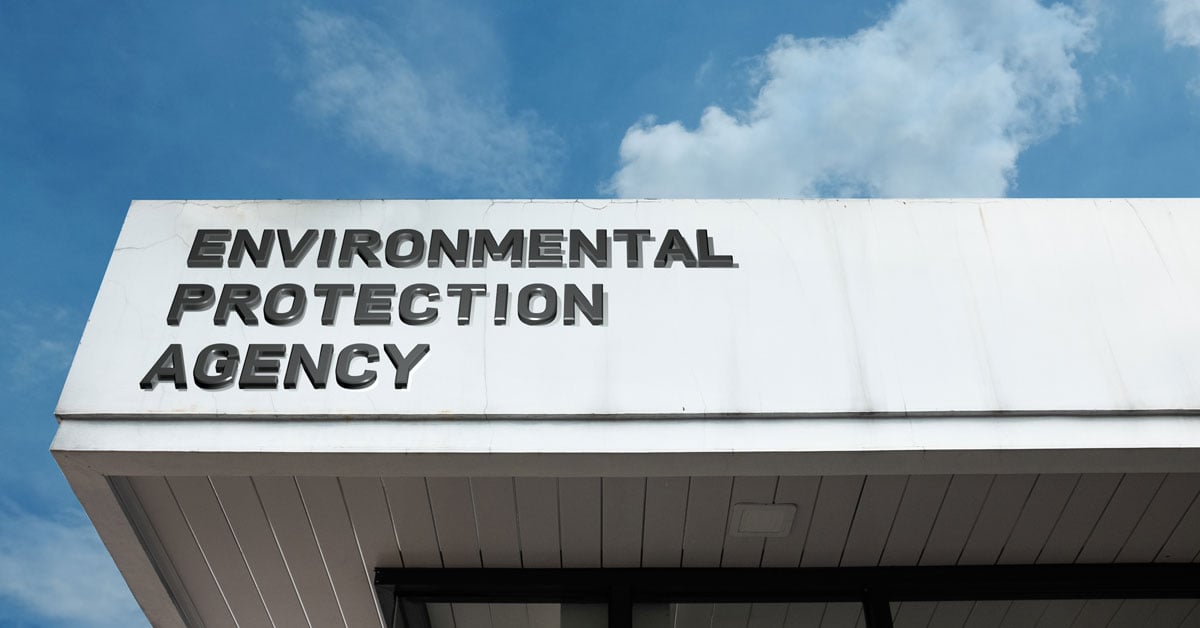 Sign on a building that reads Environmental Protection Agency.