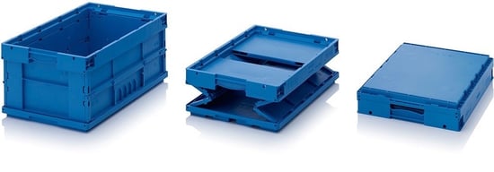 Image of a collapsible returnable plastic container.