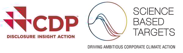 Logos of the Carbon Disclosure Project (CDP) and Science Based Targets (SBT)