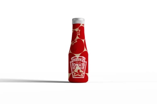 Image of Heniz's paper-based packaging for its ketchup.