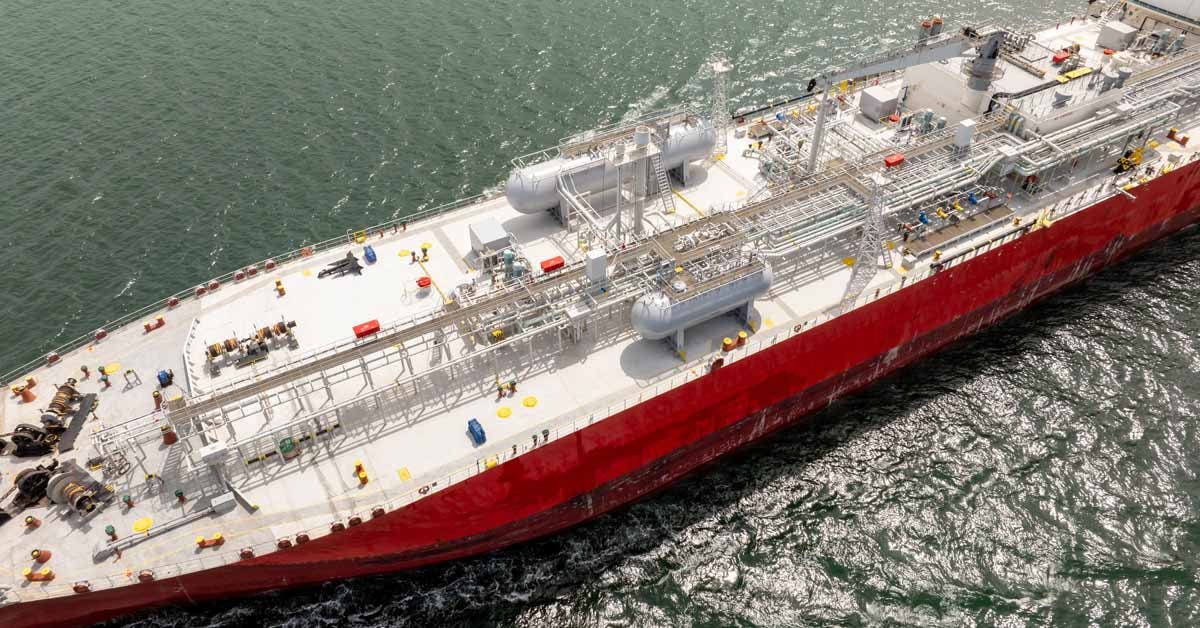 Large shipping vessel to be powered with ammonia as a marine fuel.