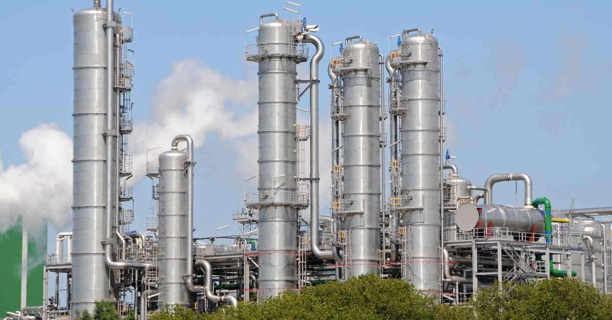Bioethanol plant for biofuel production in Brazil.