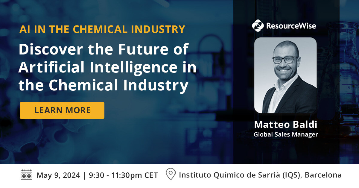 A poster advertising an event with a photo of Matteo Baldi, who will speak about artificial intelligence in supply chains.