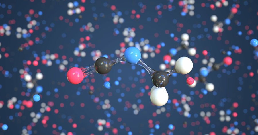 Close-up of an isocyanate molecule