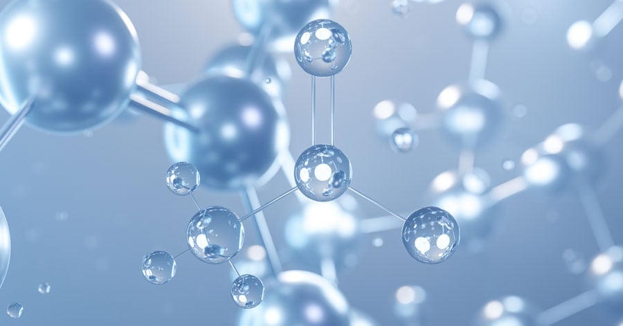 Close-up of acetyl molecule. 