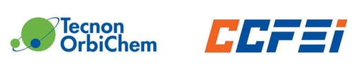 Image shows the words Tecnon OrbiChem and China Chemical & Fiber Economic Information Network - co-sponsors of the Polyamide conference