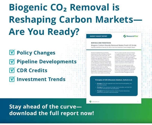 Biogenic CO2 removal report, download now.