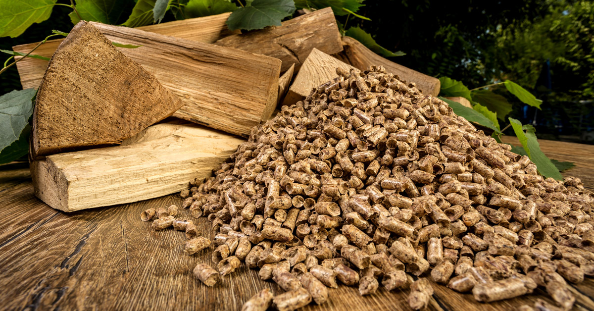 Woody biomass and wood pellets used for SAF production.