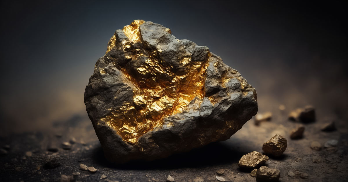 Gold nugget representing untapped business potential in the pulp and paper industry. 