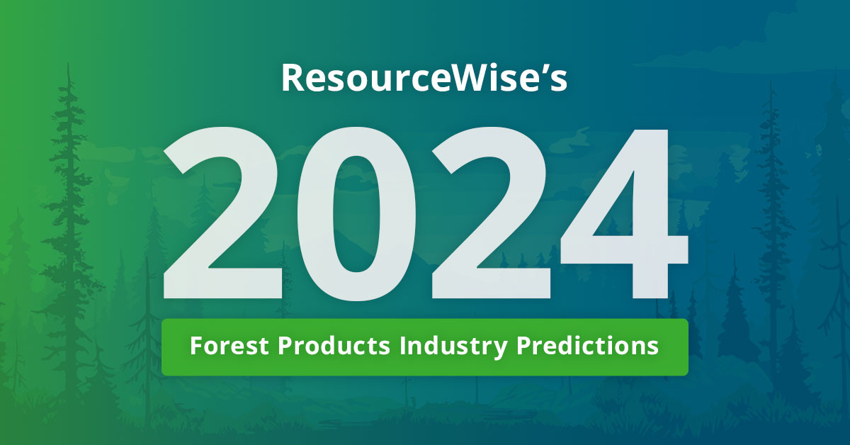 Forest product industry with a blue green gradient overlay. 