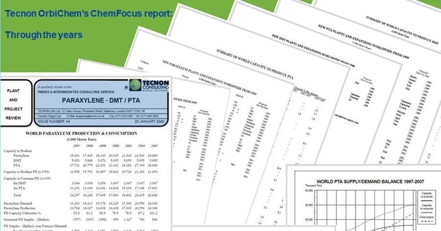 Mock-up of chem focus reports over the years. 