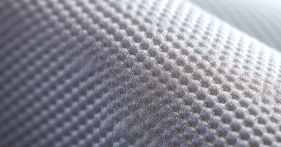 Close-up of synthetic fibers. 